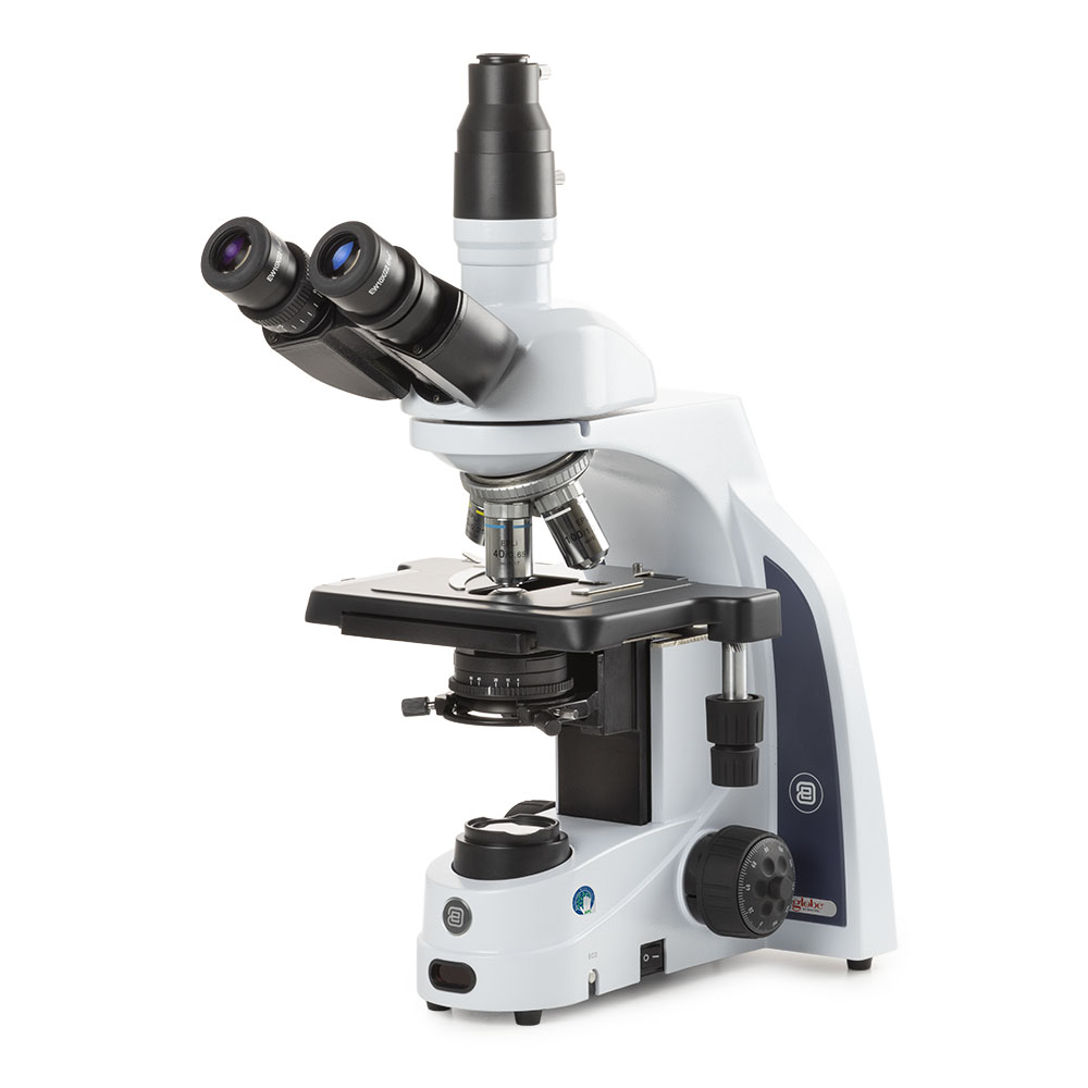 Globe Scientific iScope trinocular microscope with EWF 10x/22mm eyepieces, E-plan EPLI 4/10/S40/S100x oil IOS objectives, rackless stage and 3W NeoLED™ illumination Microscope;Trinocular;rackless stage;EWF;EPLI